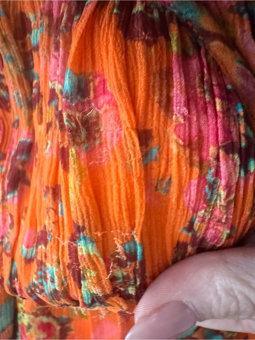 ULLA JOHNSON Ines Gown Orange Floral Smocked Maxi Dress Size 6 100% Silk Dress - Picture 16 of 16